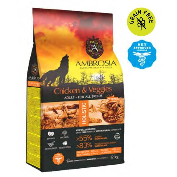 AMBROSIA GF Dog Adult Chicken&Vegies 2kg AMBROSIA GF Dog Adult Chicken&Vegies 2kg