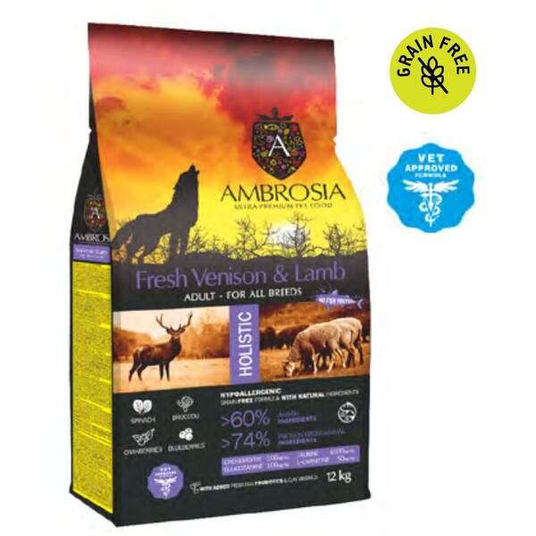 AMBROSIA GF Dog Adult Venison&Lamb 2kg AMBROSIA GF Dog Adult Venison&Lamb 2kg