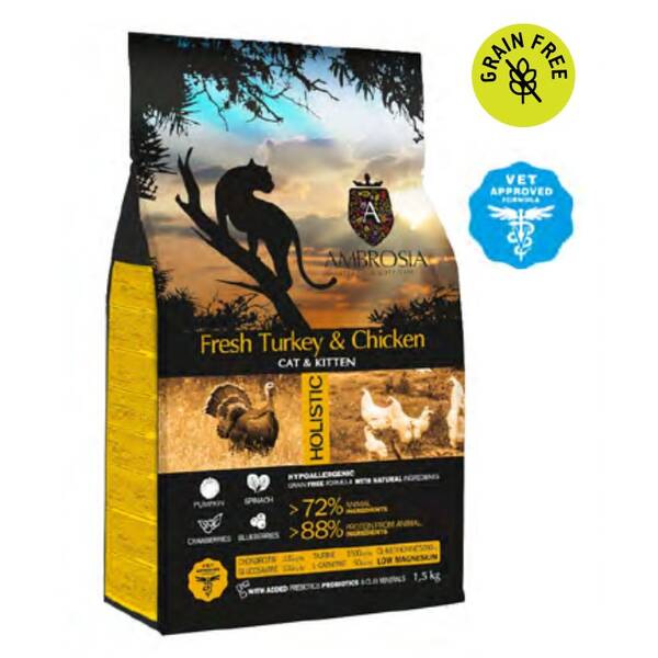 AMBROSIA GF Cat Kitten Fresh Turkey&Chicken 1.5kg AMBROSIA GF Cat Kitten Fresh Turkey&Chicken 1.5kg