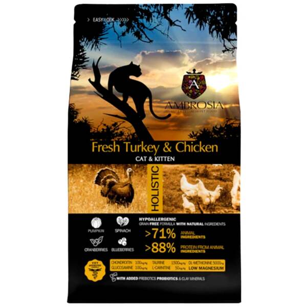 AMBROSIA GF Cat Kitten Fresh Turkey&Chicken 5kg