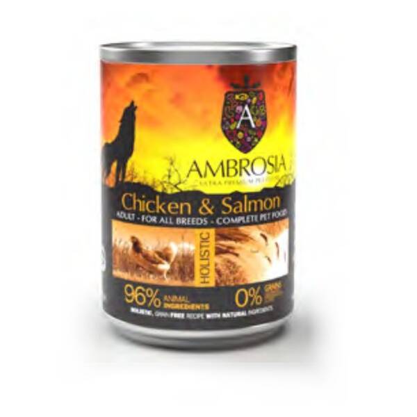 AMBROSIA GF Dog Adult Fresh Chicken&Salmon 400gr AMBROSIA GF Dog Adult Fresh Chicken&Salmon 400gr