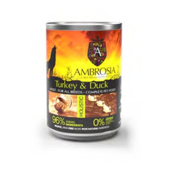 AMBROSIA GF Dog Adult Sensitive Turkey&Duck 400gr AMBROSIA GF Dog Adult Sensitive Turkey&Duck 400gr