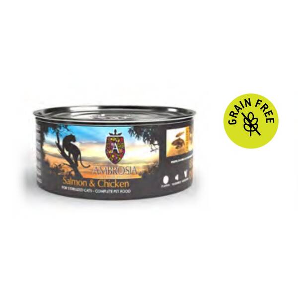 AMBROSIA GF Cat Sterilised Chicken&Salmon 150gr AMBROSIA GF Cat Sterilised Chicken&Salmon 150gr