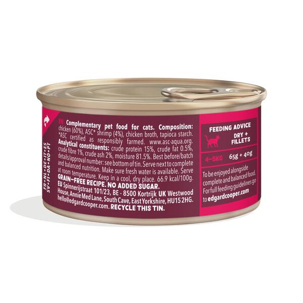 EDGARD COOPER Chicken & Shrimps Cat Fillets 70gr