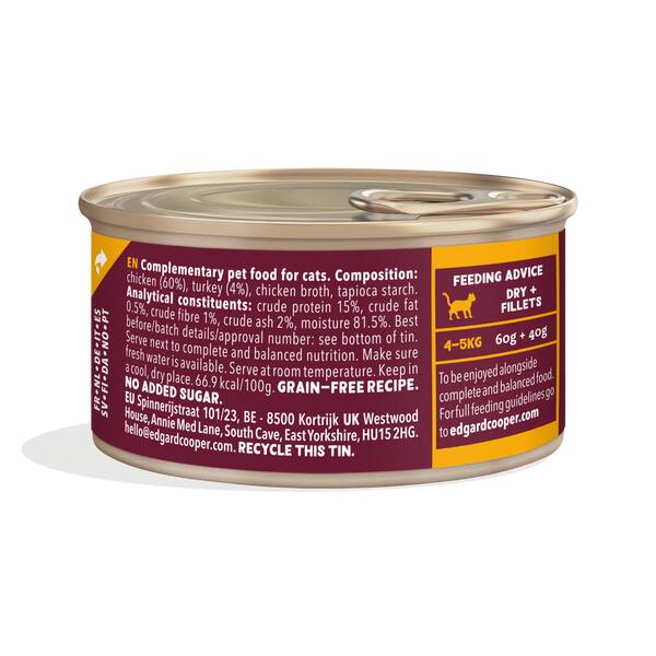 EDGARD COOPER Chicken & Turkey Cat Fillets 70gr
