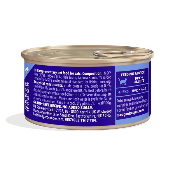 EDGARD COOPER Tuna & Chicken Cat Fillets 70gr