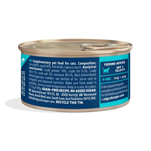 EDGARD COOPER Tuna & Squid Cat Fillets 70gr