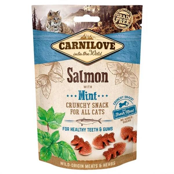 CARNILOVE Cat Snack Crunchy Salmon with Mint 50gr CARNILOVE Cat Snack Crunchy Salmon with Mint 50gr