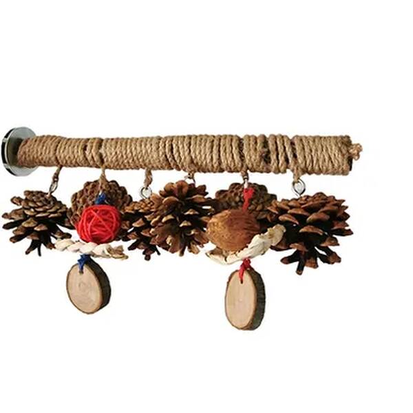 Πατήθρα Για Παπαγάλους Με Κουκουνάρια 25cm Πατήθρα Για Παπαγάλους Με Κουκουνάρια 25cm