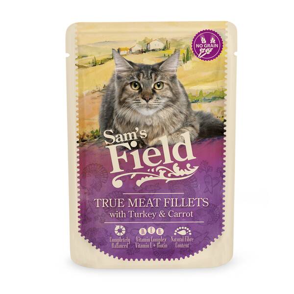 SAM'S FIELD Cat Wet Pouch Adult Turkey 85gr SAM'S FIELD Cat Wet Pouch Adult Turkey 85gr