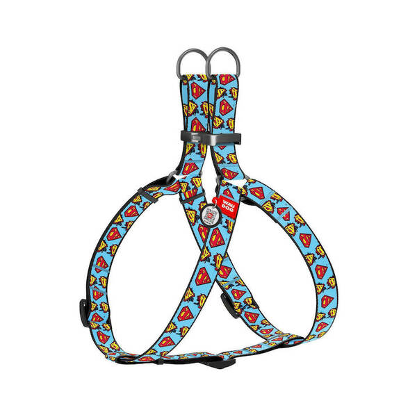 WAUDOG Nylon Dog Harness Superman With QR Passport 20mm 50*80cm