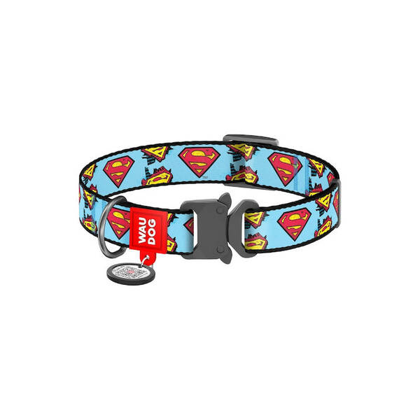 WAUDOG Nylon Dog Collar Superman 25mm 31-49cm