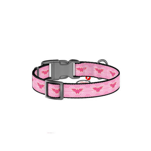 WAUDOG Nylon Dog Collar Wonder Woman Pink 20mm 24-40cm