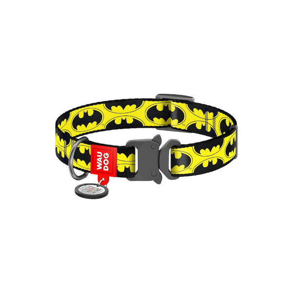 WAUDOG Naylon Dog Collar Batman Metal Fastex 25mmx31-49cm