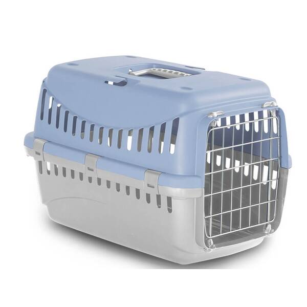 Κλουβι μεταφοράς Vission Μεταλική Πόρτα Γαλάζιο 46x31x32cm