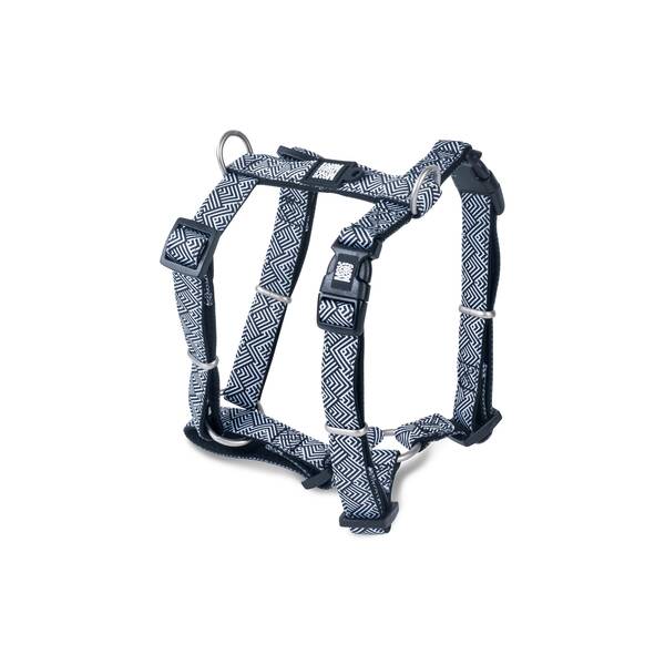 MAX & MOLLY H-Harness - Mykonos Black/M neck 36x58cm/chest 2,0 x 53-69cm