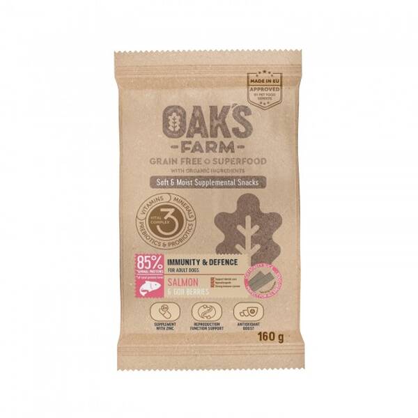 OAK'S Farm Λιχουδιές Σκύλου Immunity & Defence Με Σολομό 160gr