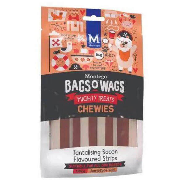 BAGS O' WAGS Chewies Bacon Strips 120g