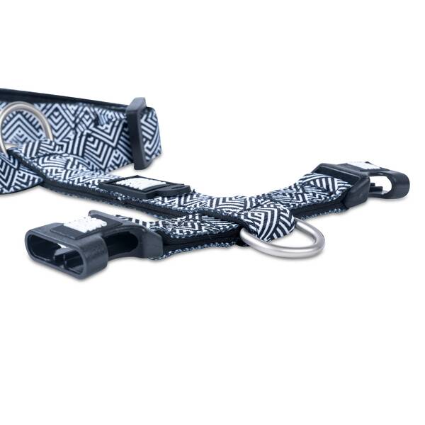MAX & MOLLY H-Harness - Mykonos Black/M neck 36x58cm/chest 2,0 x 53-69cm