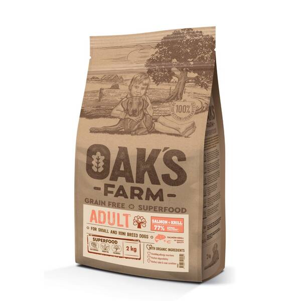 OAKS FARM Dog GF Small Breed Adult Salmon&Krill 2kg OAKS FARM Dog GF Small Breed Adult Salmon&Krill 2kg