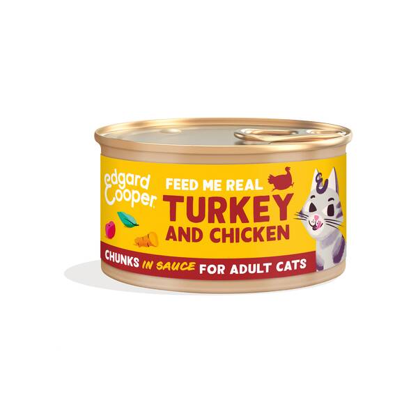 EDGARD COOPER Turkey & Chicken Cat Chunks 85gr