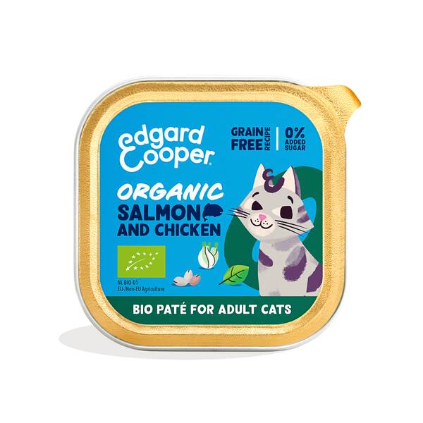 EDGARD COOPER Organic Salmon & Chicken Cat Pate 85gr