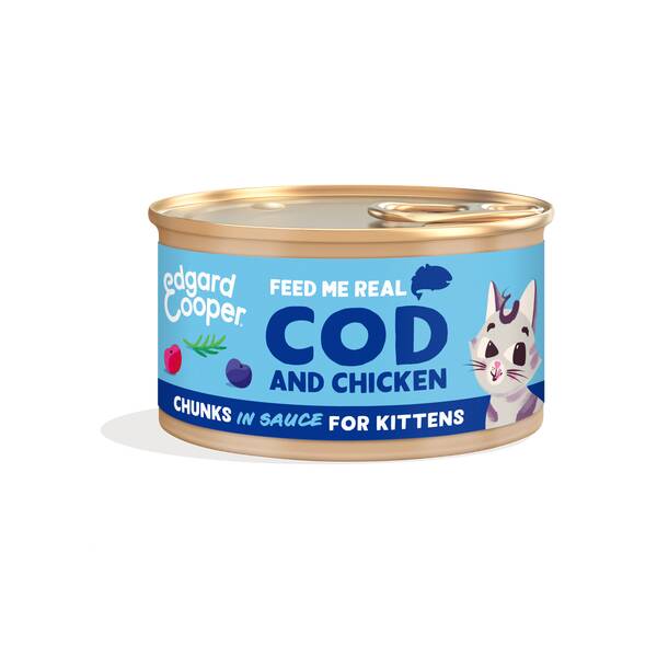EDGARD COOPER Cod & Chicken Kitten Chunks 85gr