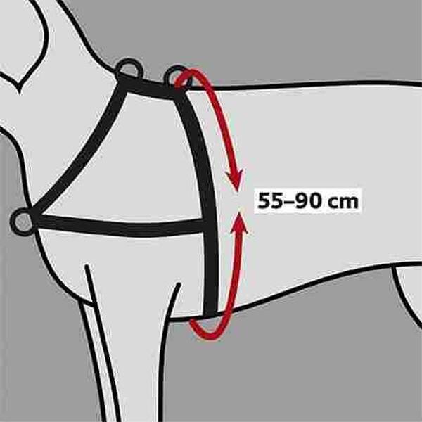 TRIXIE Σαμάρι Εκπ. LEAD N WALK M-L Μαύρο 55-90CM/25MM