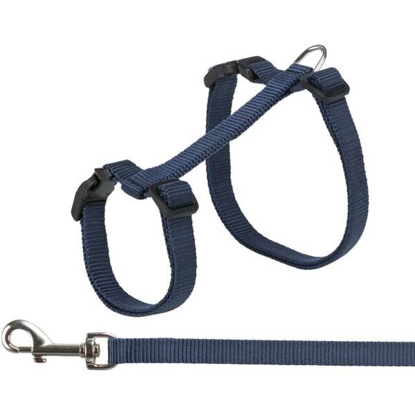 TRIXIE Σαμάρι & Οδηγός Γάτας XXL 34-57cm/13mm 1.20m Μπλε