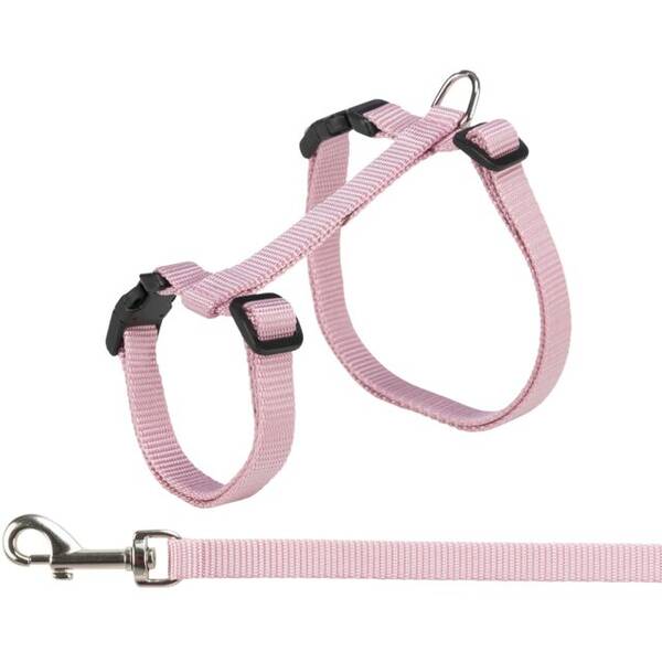 TRIXIE Σαμάρι & Οδηγός Γάτας XXL 34-57cm/13mm 1.20m Ροζ