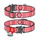 WAUDOG Naylon Dog Collar QR Passport ''Etno Red'' Metal Fastex 25mm X 31-49cm (5208)