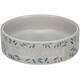 FLAMINGO Feeding and drinking bowl Rabbit Leafs Round Grey 13x4cm FLAMINGO Feeding and drinking bowl Rabbit Leafs Round Grey 13x4cm