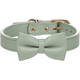 FLAMINGO Collar with bow tie Nela Mint green Medium 36-44cm x 20mm x 4mm