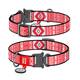WAUDOG Naylon Dog Collar QR Passport ''Etno Red'' Metal Fastex 15mm X 23-35cm (5196)