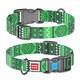 WAUDOG Naylon Dog Collar QR Passport ''Etno Green'' 25mm X 35-58cm (4631)
