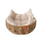 ZEZE Pet Bed Round Woven Rattan 48x48x15cm