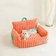 ZEZE Pet Bed Sofa Orange Stripes 68x53x37cm